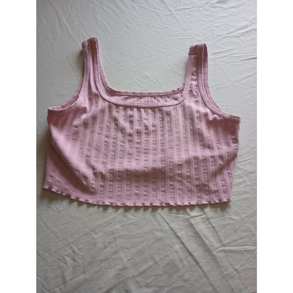 Offline Aerie Light pink Ribbed Tank Crop Women Size XL